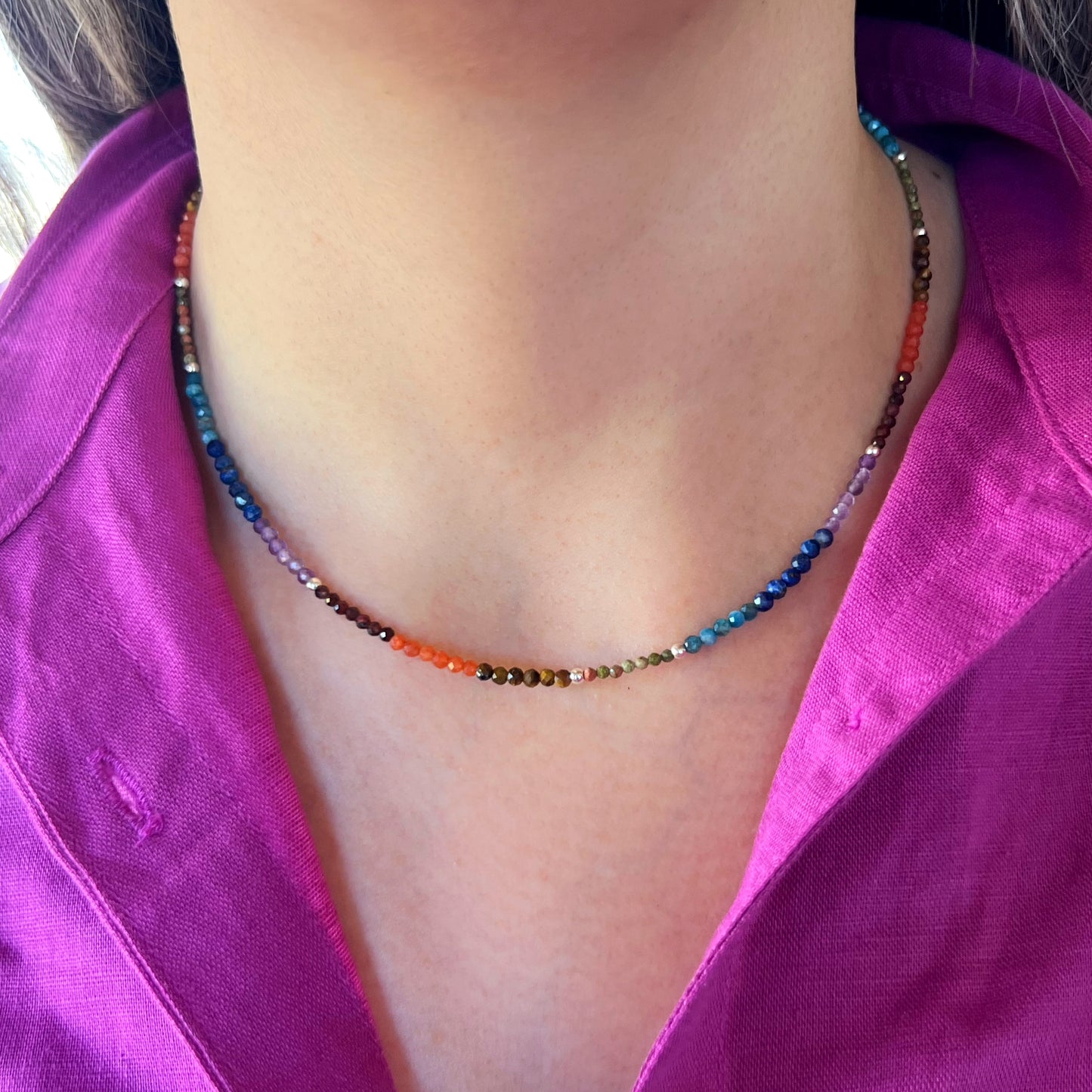 Collar 7 chakras y plata 925  | "ESCUDO PROTECTOR"