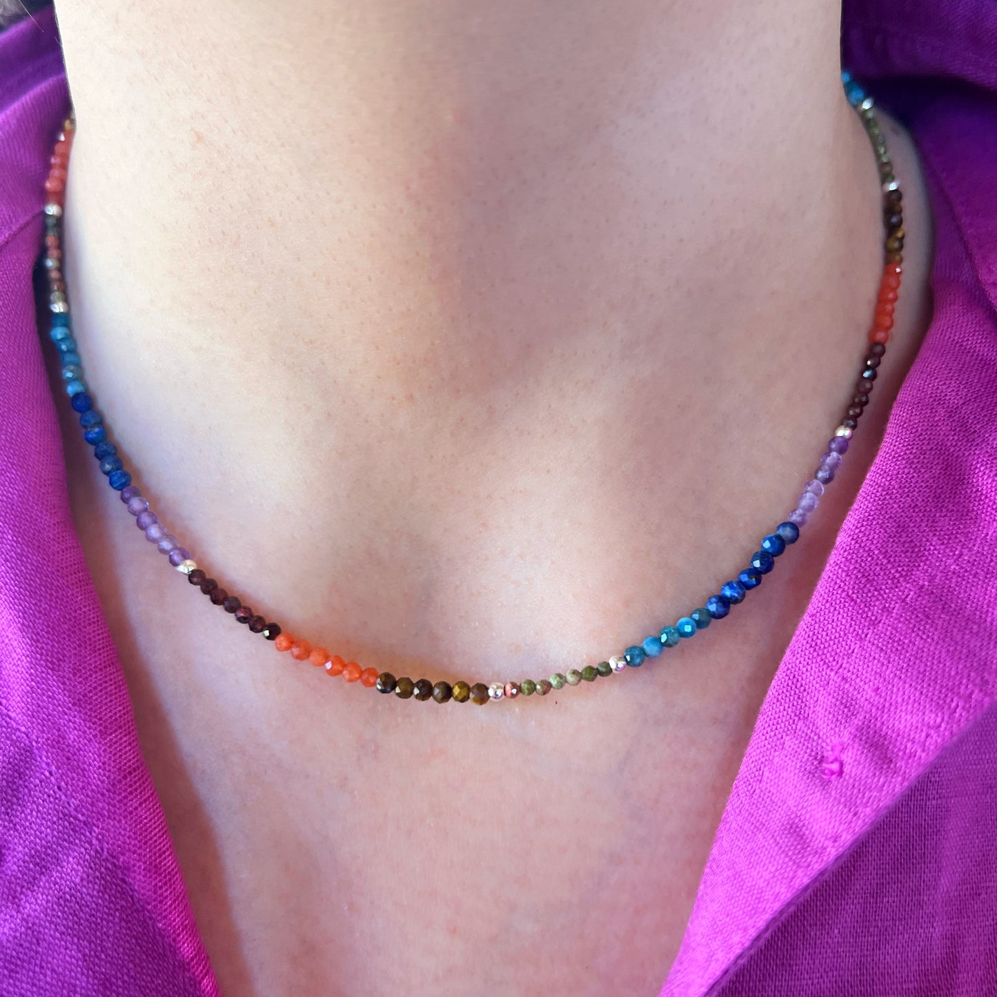 Collar 7 chakras y plata 925  | "ESCUDO PROTECTOR"