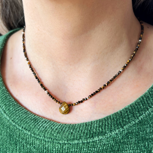 Collar Ojo de tigre y plata 925 | "Fuerza interior y confianza”