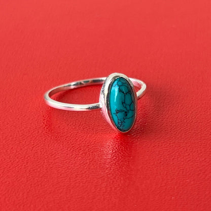 Anillo Turquesa OVALE | "Protección, Comunicación y Buena suerte" | Plata 925