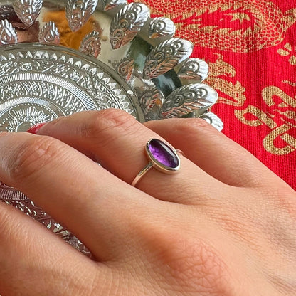 Anillo Amatista OVALE | "Protección, calma y espiritualidad" | Plata 925