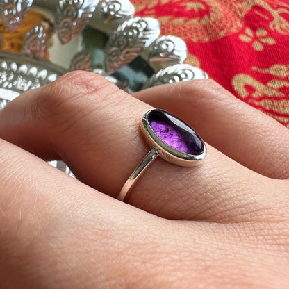Anillo Amatista OVALE | "Protección, calma y espiritualidad" | Plata 925