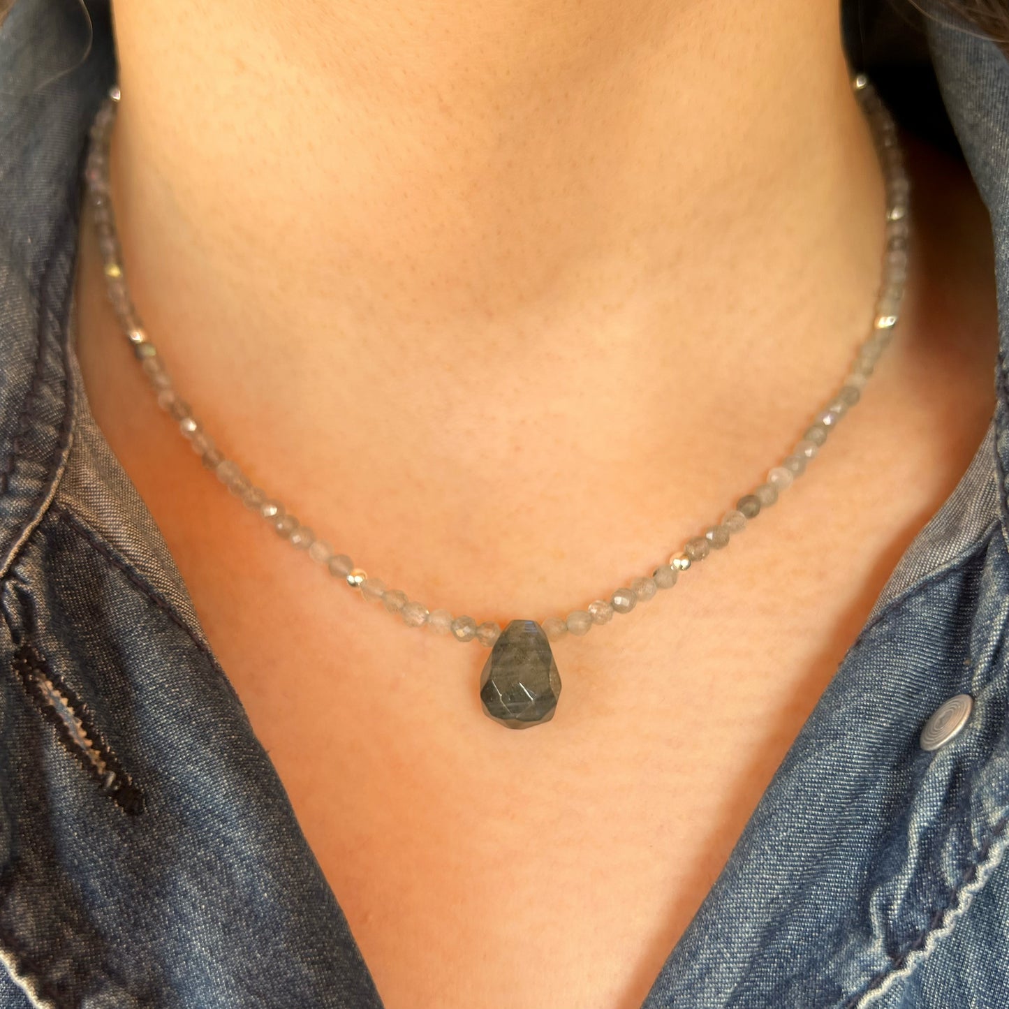 Collar Labradorita y plata 925 | "Protección Espiritual"