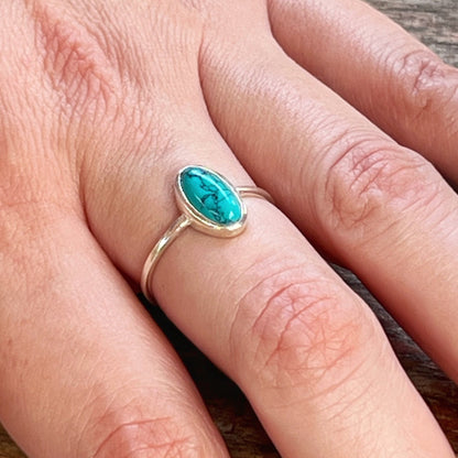 Anillo Turquesa OVALE | "Protección, Comunicación y Buena suerte" | Plata 925