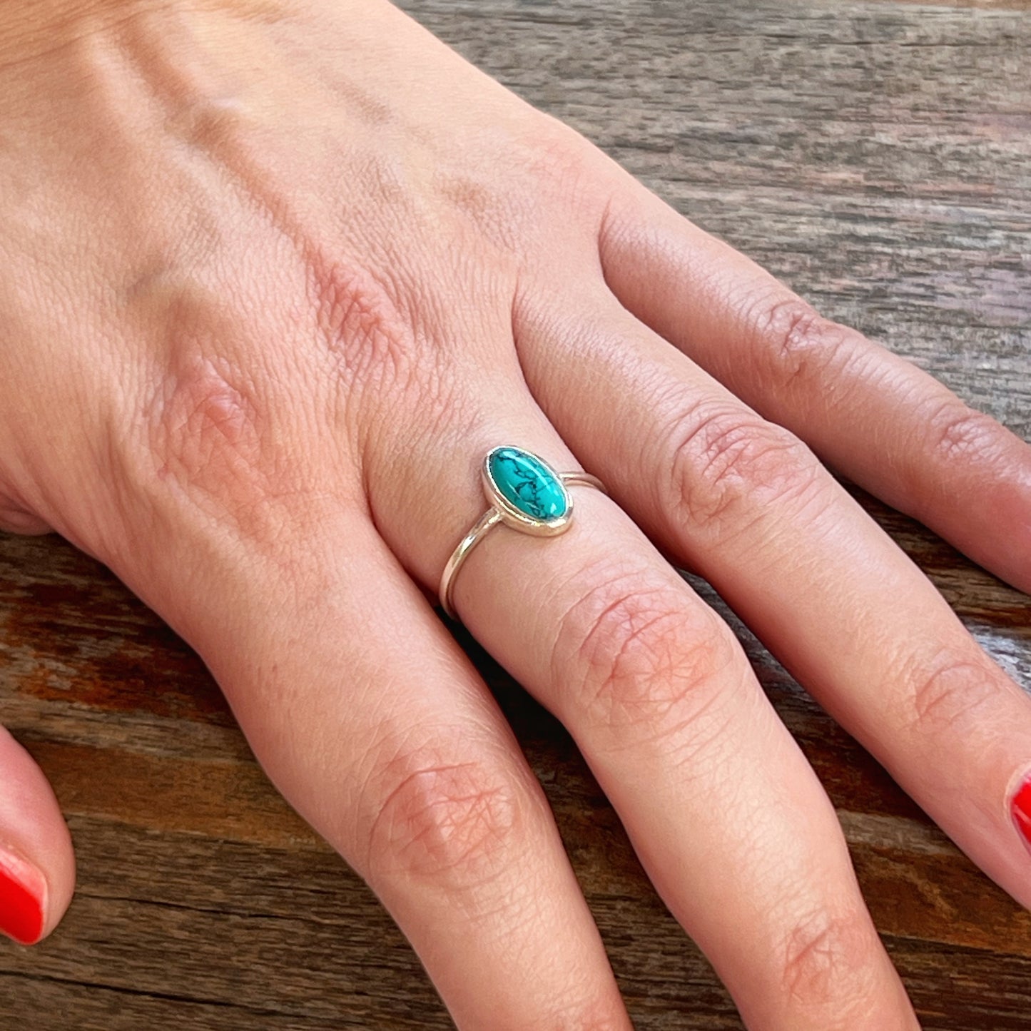 Anillo Turquesa OVALE | "Protección, Comunicación y Buena suerte" | Plata 925