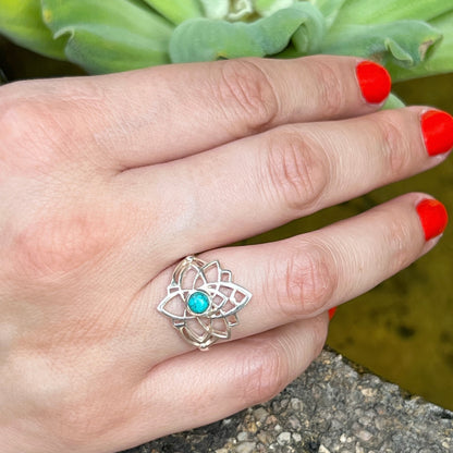 Anillo Turquesa PADMA | "Protección, Comunicación y Buena suerte" | Plata 925