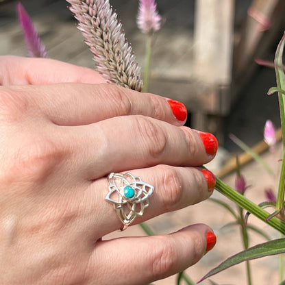 Anillo Turquesa PADMA | "Protección, Comunicación y Buena suerte" | Plata 925