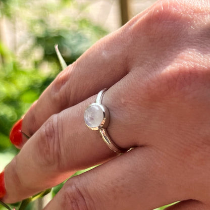 Anillo Piedra Luna SAMADHI  | "Fluir con los cambios" | Plata 925