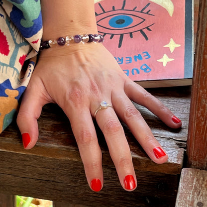 Anillo Piedra Luna SAMADHI  | "Fluir con los cambios" | Plata 925