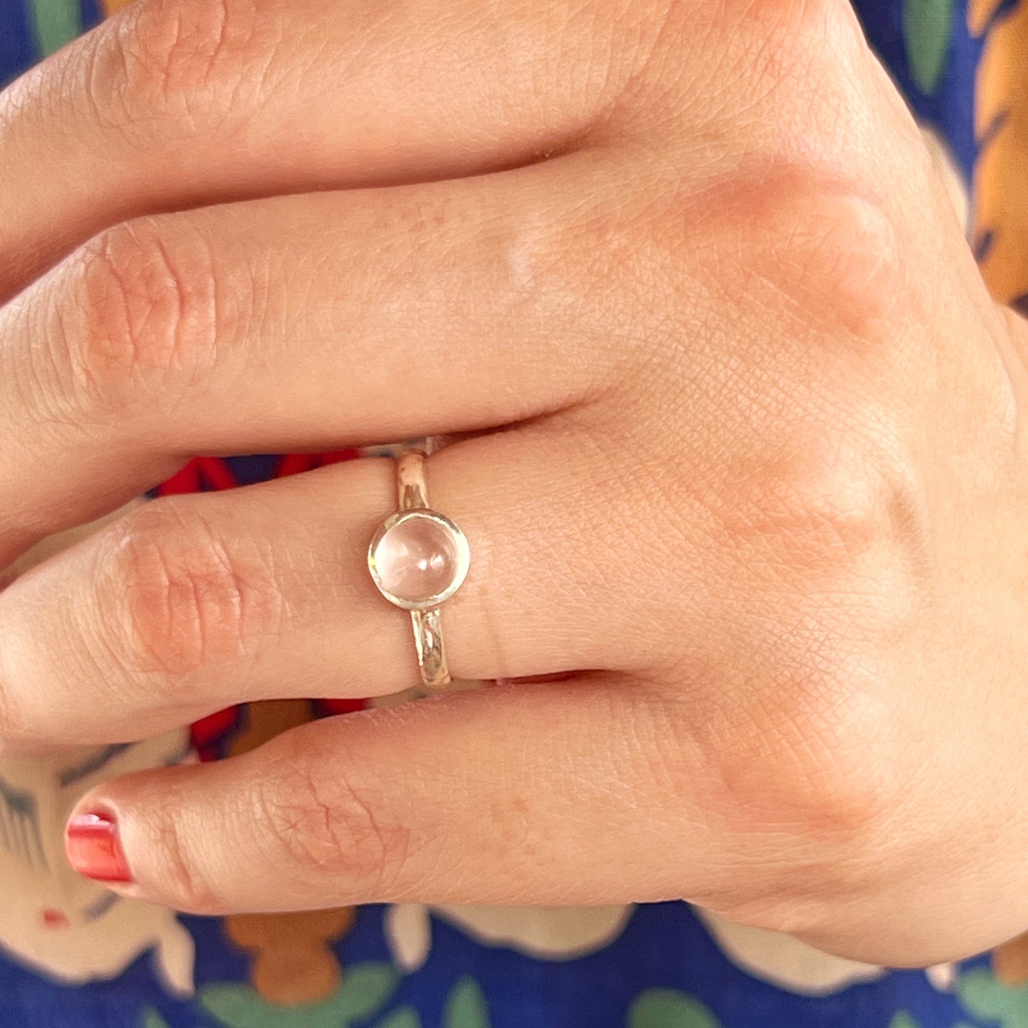 Anillo Cuarzo Rosa SAMADHI  | "Amor propio y Sanación emocional" | Plata 925