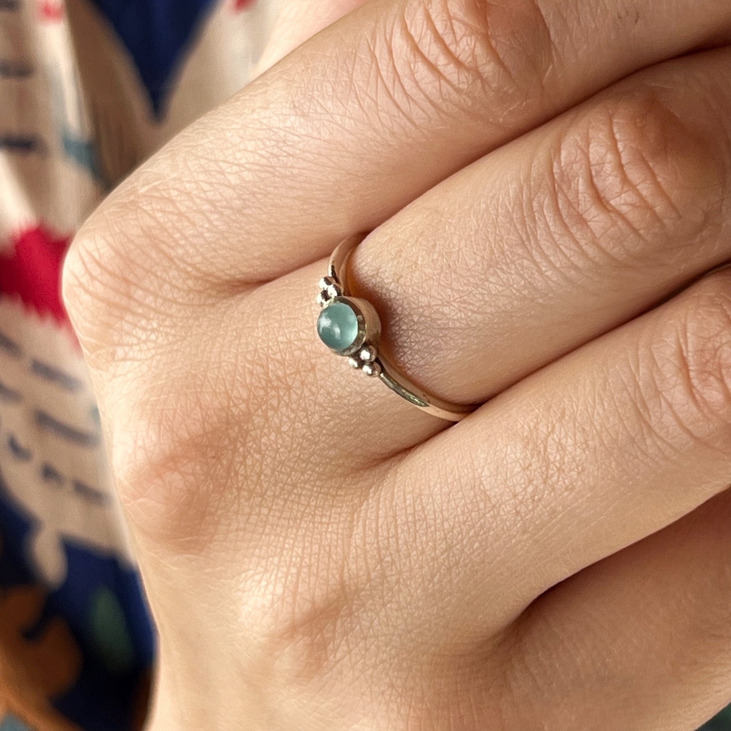 Anillo AguaMarina ANU | Claridad mental y Comunicación" | Plata 925