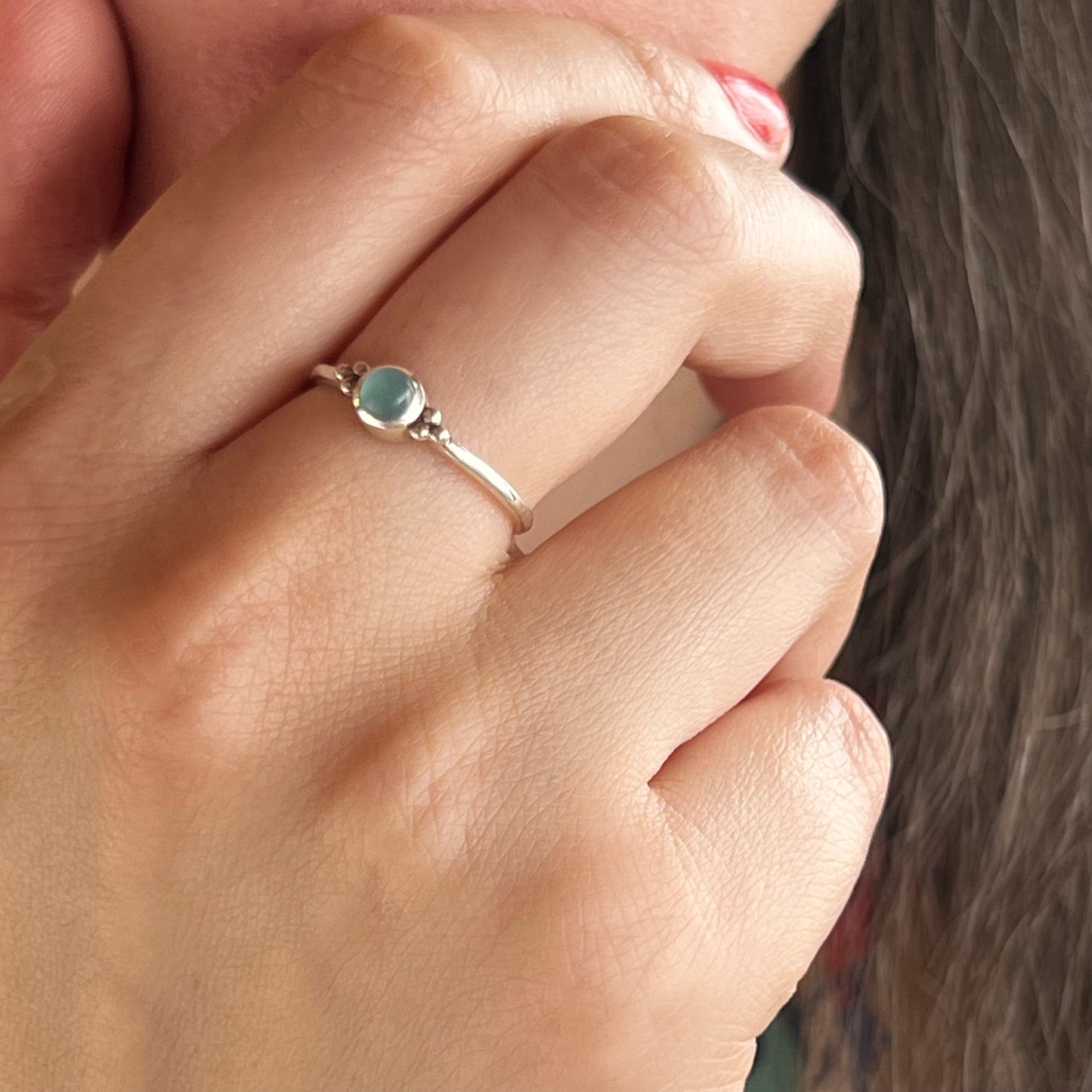 Anillo AguaMarina ANU | Claridad mental y Comunicación" | Plata 925