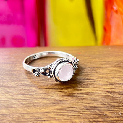 Anillo Cuarzo Rosa AGNI  | "Amor propio y Sanación emocional" | Plata 925