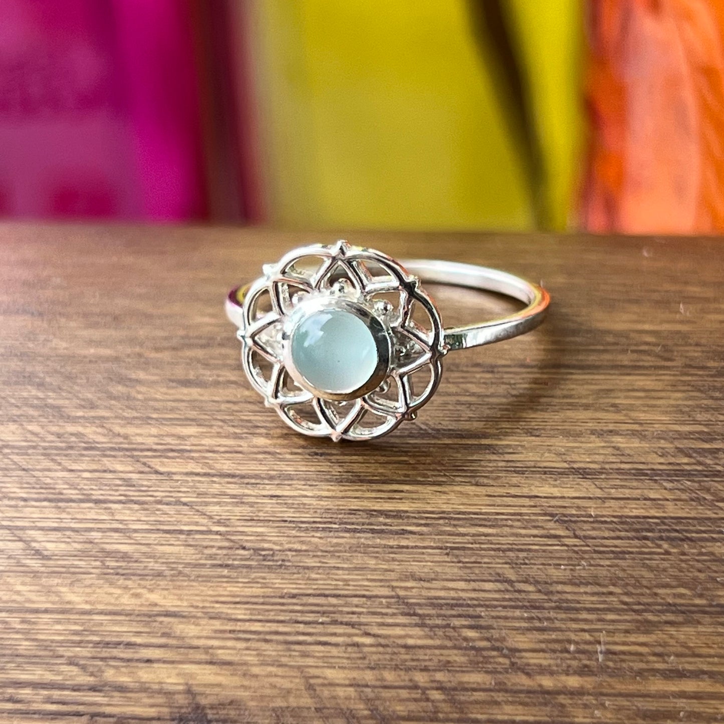 Anillo AguaMarina TARA | Claridad mental y Comunicación" | Plata 925