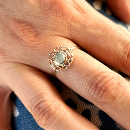 Anillo AguaMarina TARA | Claridad mental y Comunicación" | Plata 925