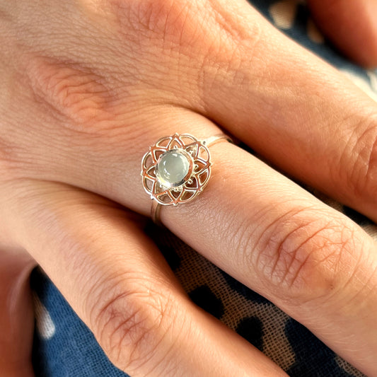 Anillo AguaMarina TARA | Claridad mental y Comunicación" | Plata 925