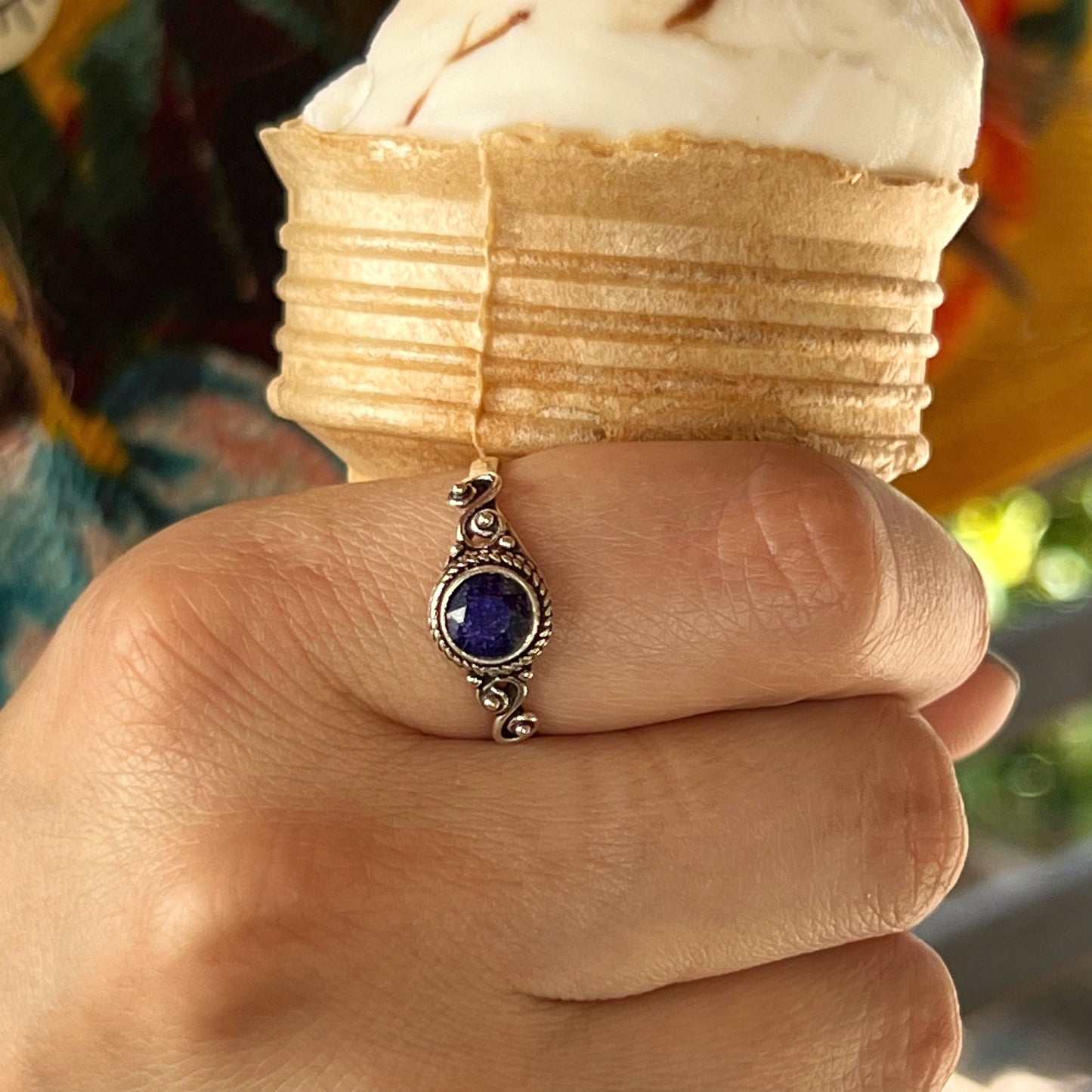 Anillo Zafiro AGNI  | "Intuición, Sabiduría y éxito" | Plata 925