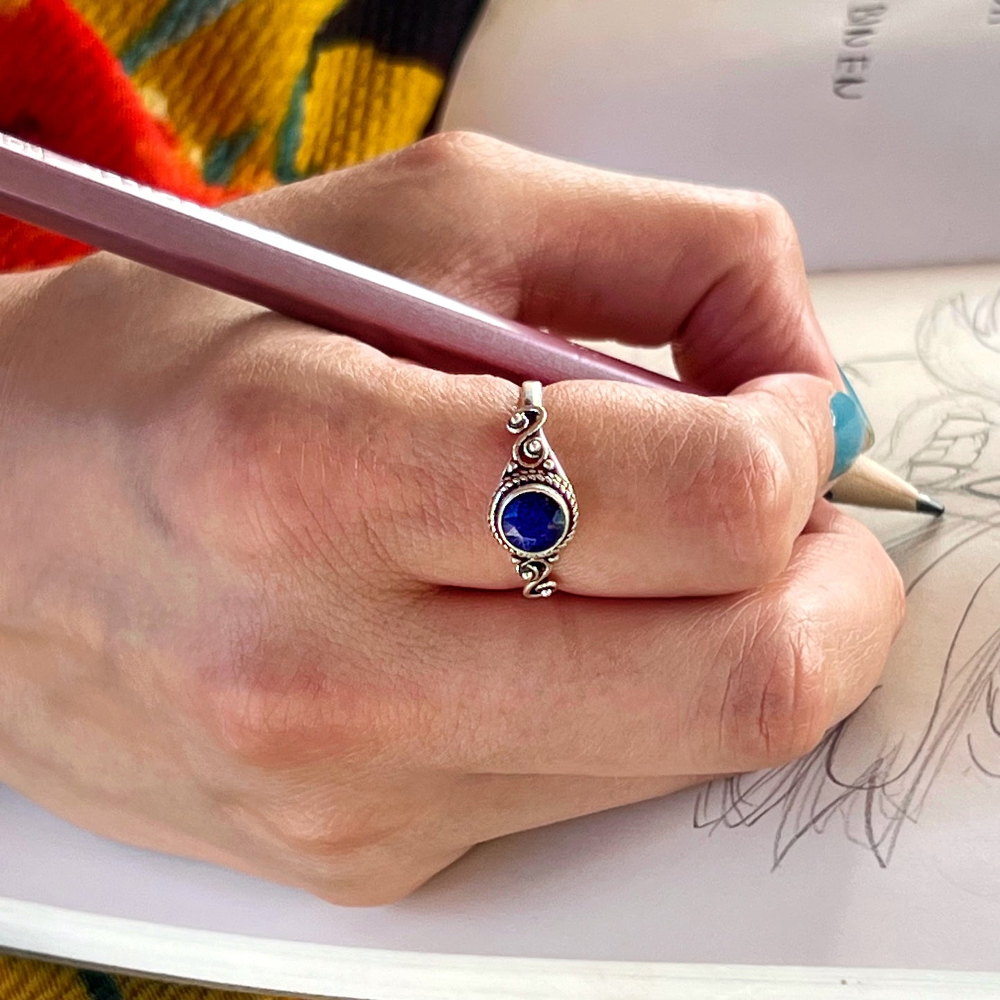 Anillo Zafiro AGNI  | "Intuición, Sabiduría y éxito" | Plata 925