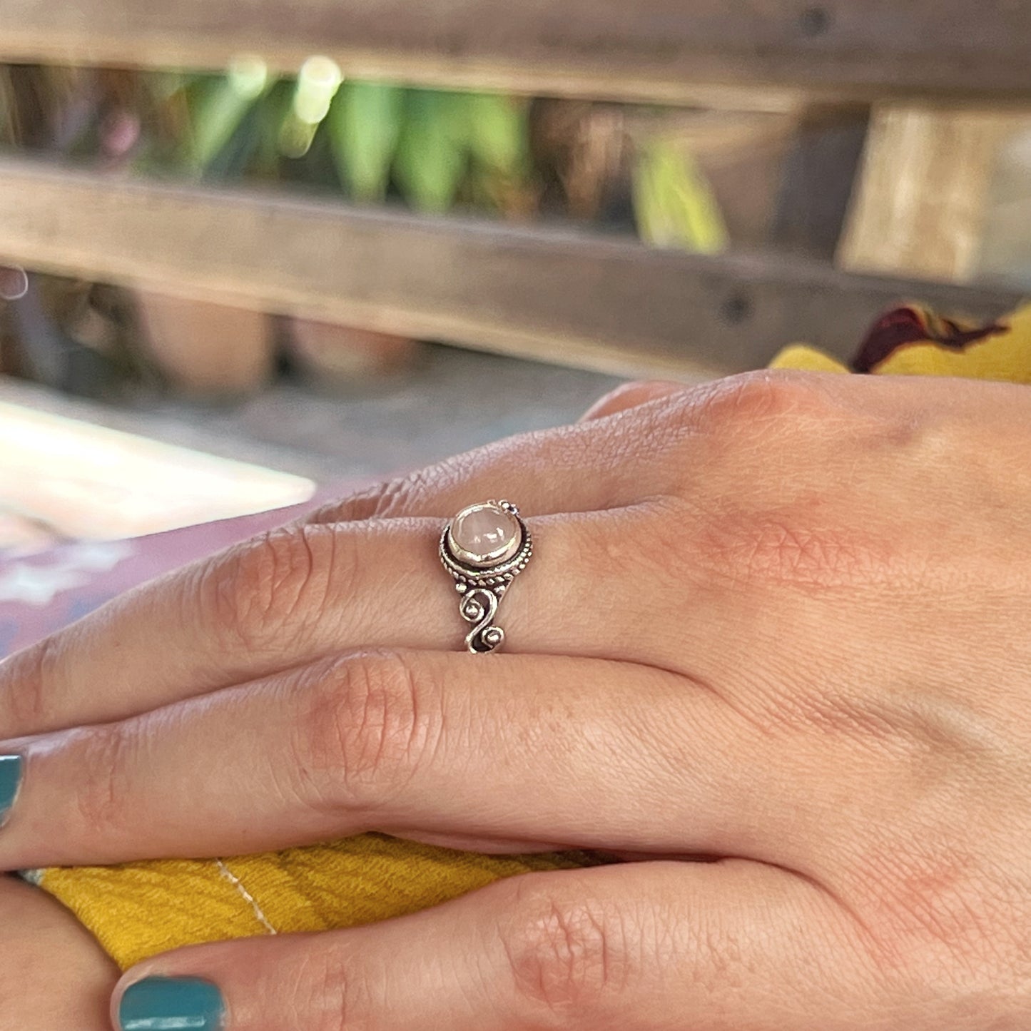 Anillo Cuarzo Rosa AGNI  | "Amor propio y Sanación emocional" | Plata 925