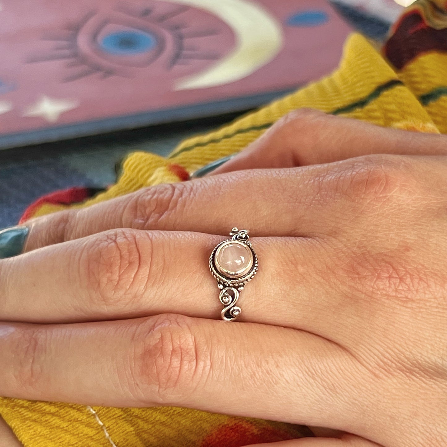 Anillo Cuarzo Rosa AGNI  | "Amor propio y Sanación emocional" | Plata 925