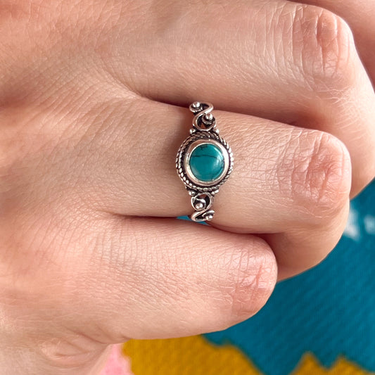 Anillo Turquesa AGNI | "Protección, Comunicación y Buena suerte" | Plata 925