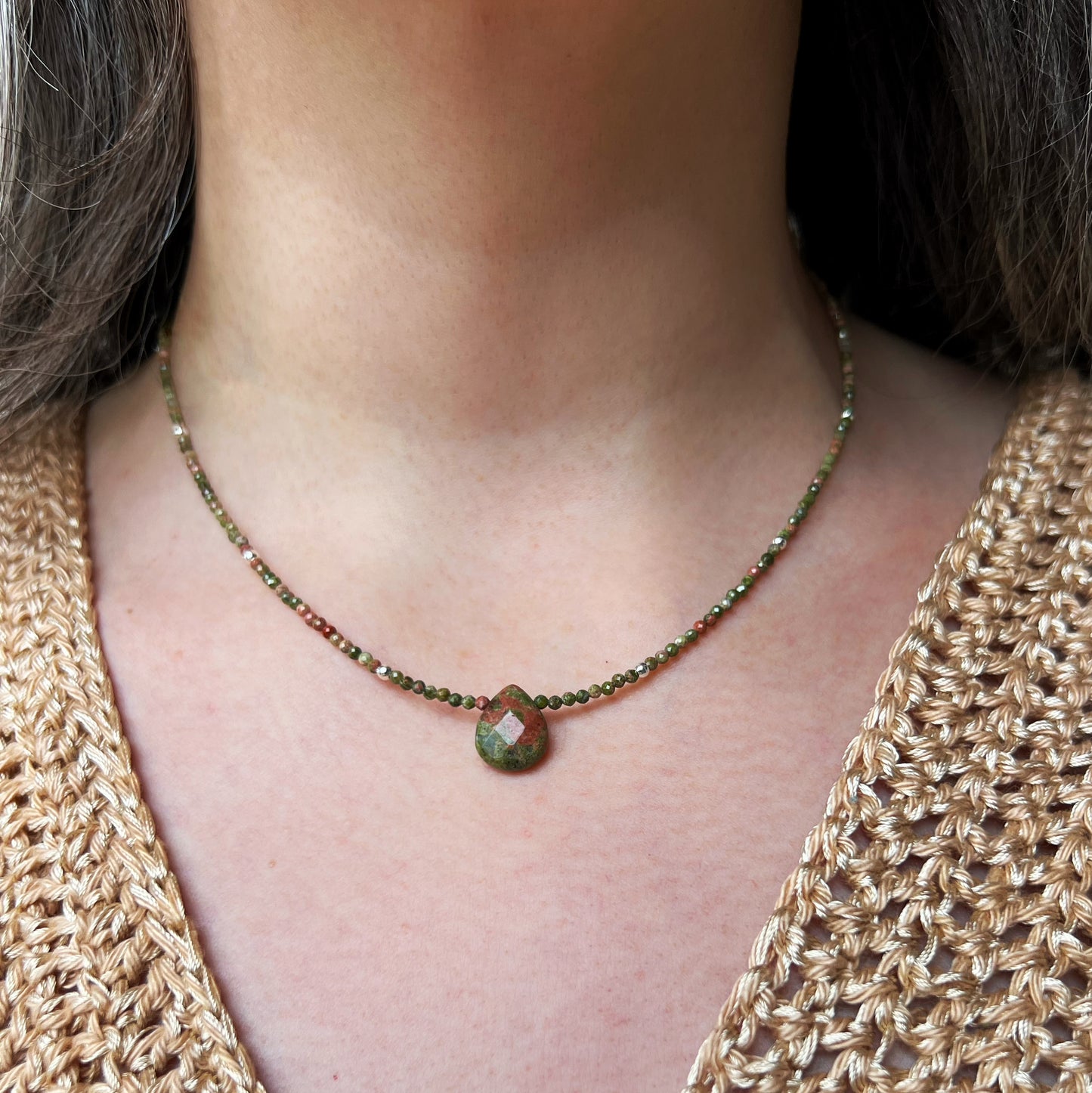 Collar Unakita y plata 925 | "Recuperación y equilibrio"