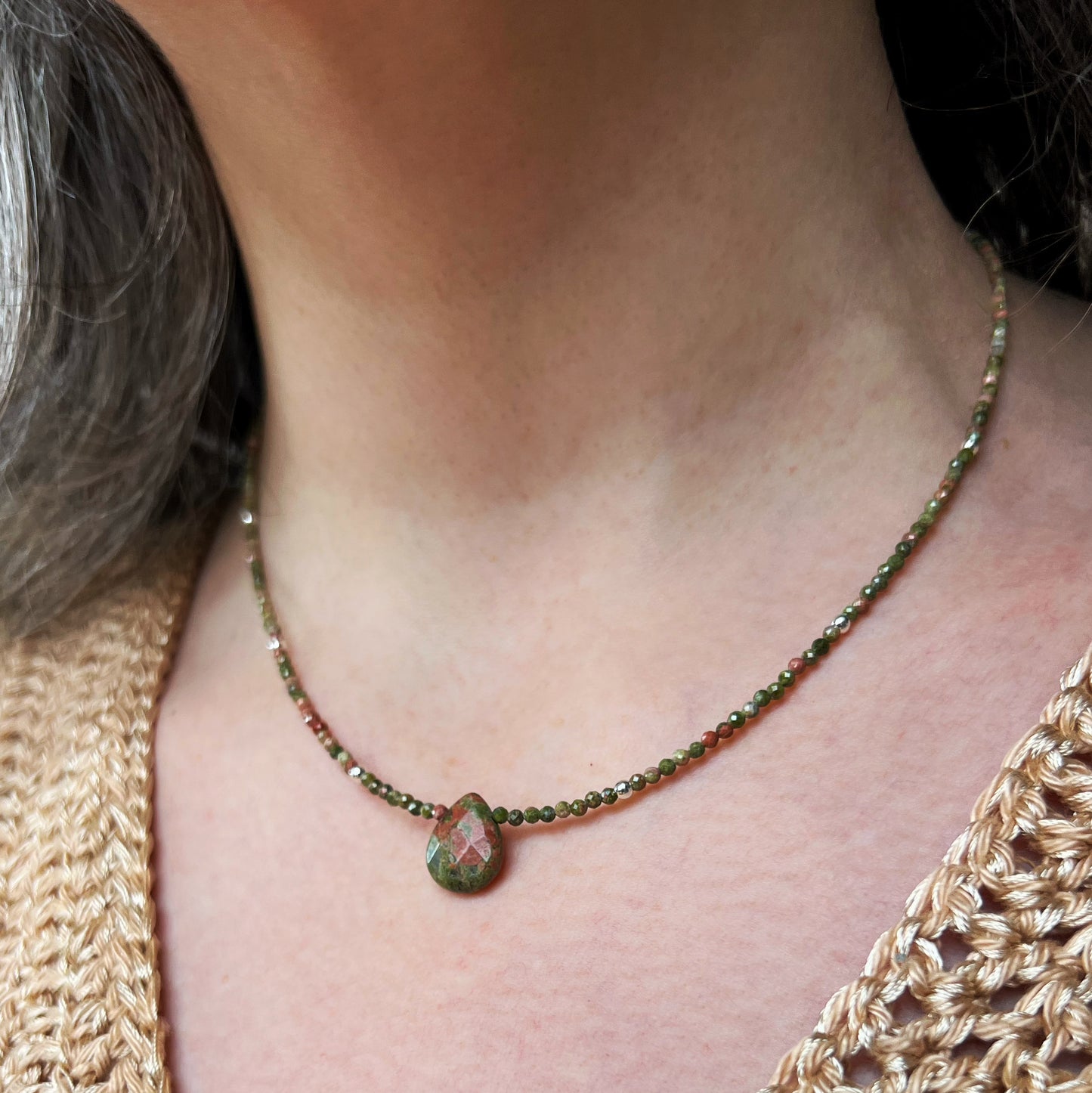 Collar Unakita y plata 925 | "Recuperación y equilibrio"