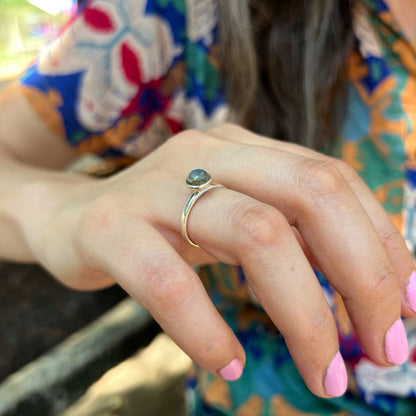 Anillo Labradorita PURMINA II | "Protección, Intuición y espiritualidad"| Plata 925