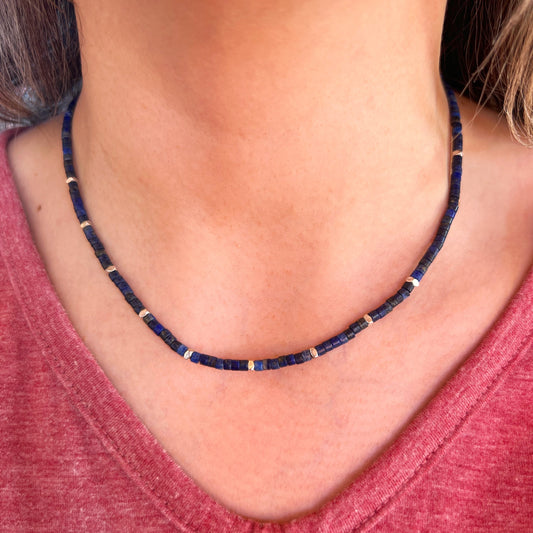 Collar "Sabíduria Interior" | Lapislázuli y Hematita | Plata 925