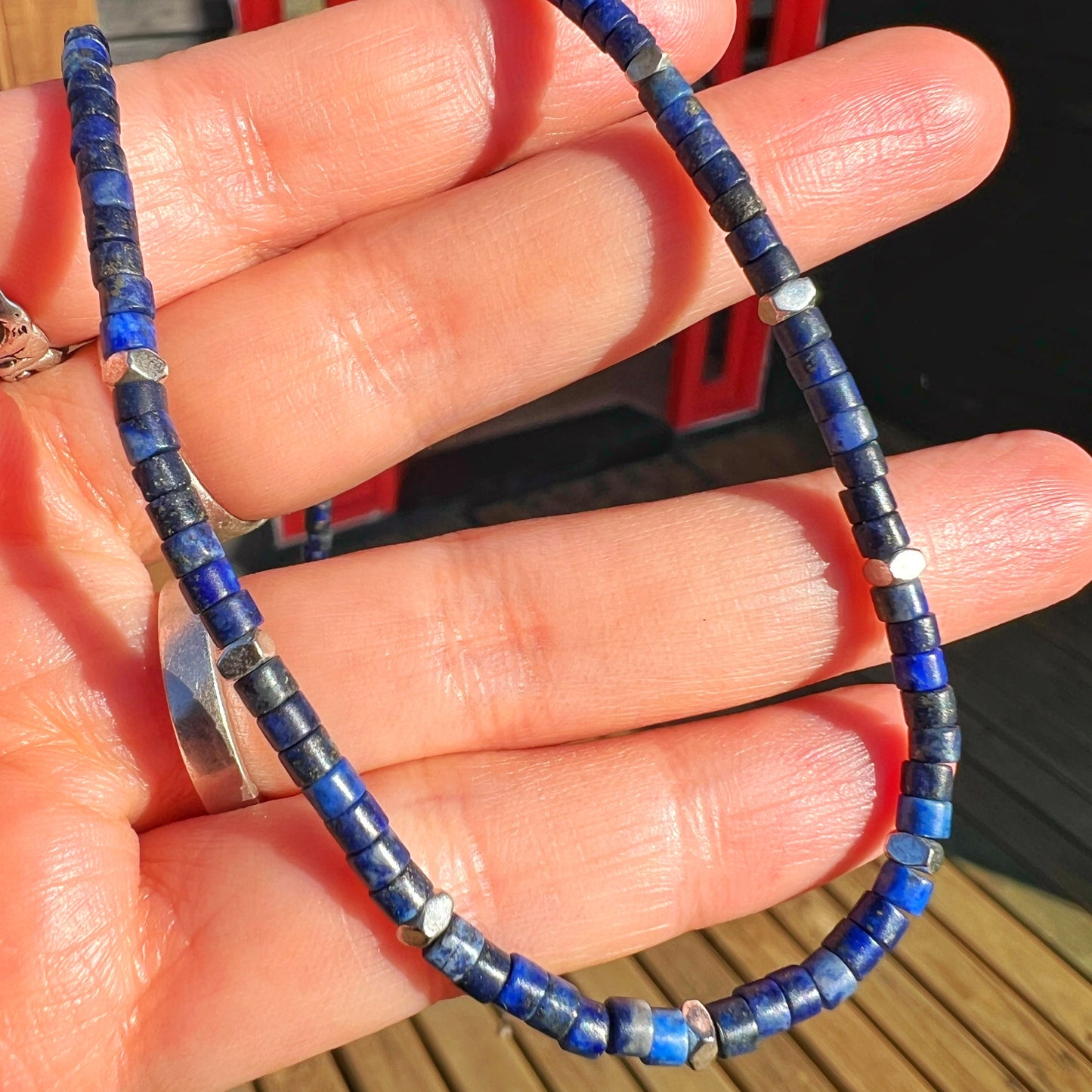 Collar "Sabíduria Interior" | Lapislázuli y Hematita | Plata 925