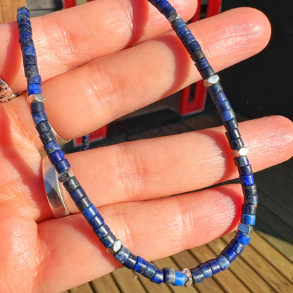 Collar "Sabíduria Interior" | Lapislázuli y Hematita | Plata 925