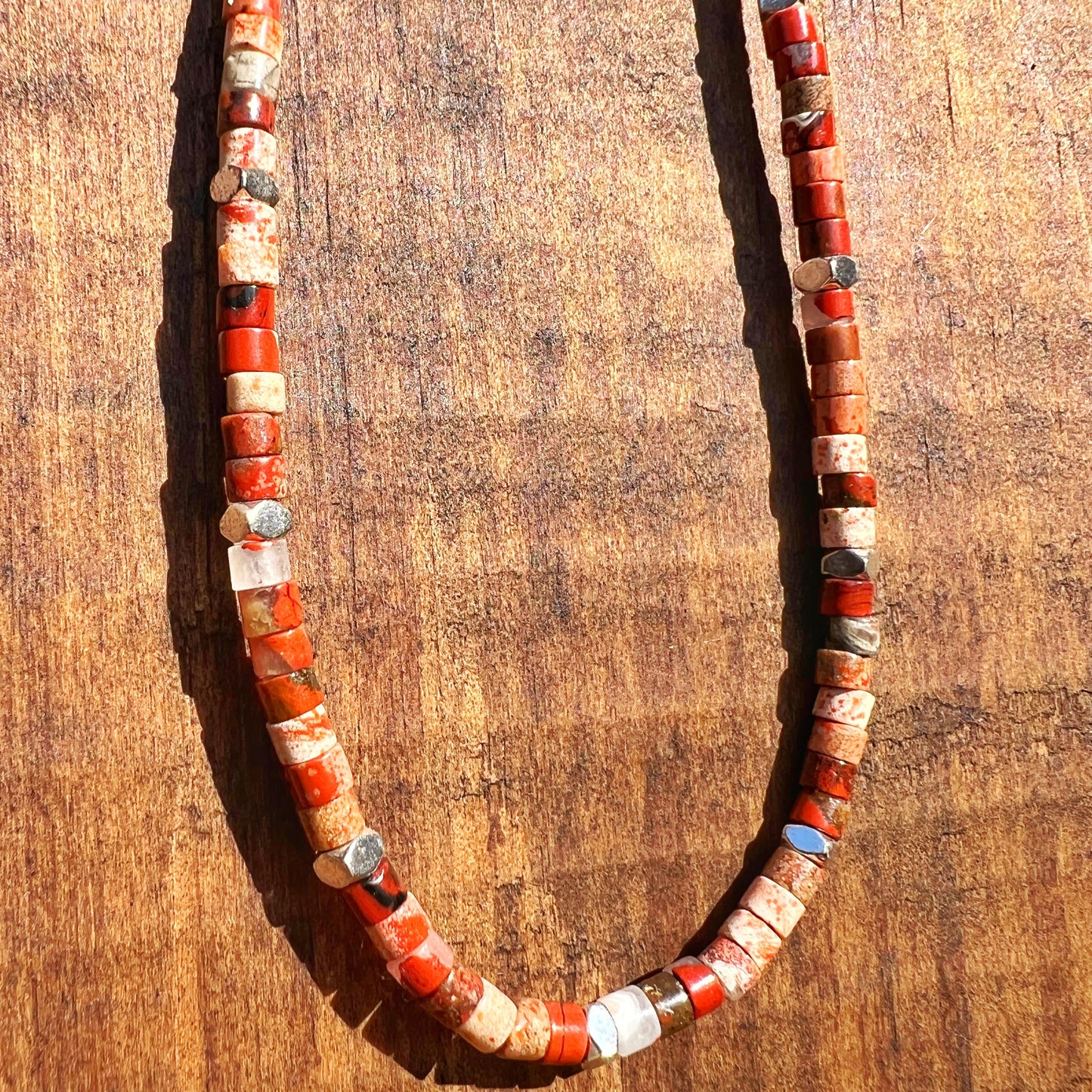 Collar "Renacimiento y fuerza" | Jaspe Mosaico y mostacilla Miyuki | Plata 925