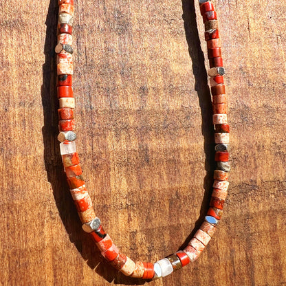 Collar "Renacimiento y fuerza" | Jaspe Mosaico y mostacilla Miyuki | Plata 925