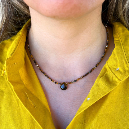 Collar "Fuerza interior y seguridad" | Ojo de tigre | Plata 925