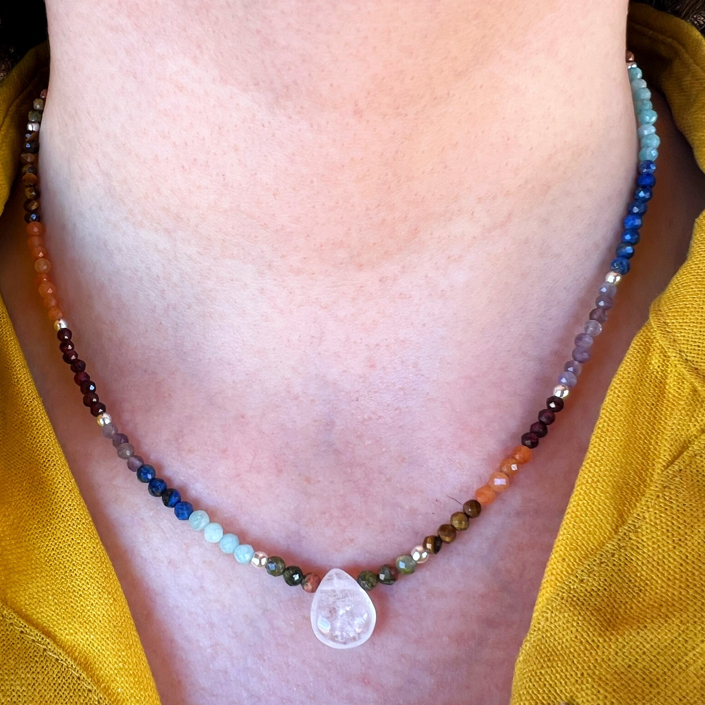 COLLAR 7 CHAKRAS "ESCUDO PROTECTOR" | PIEDRAS NATURALES | PLATA 925