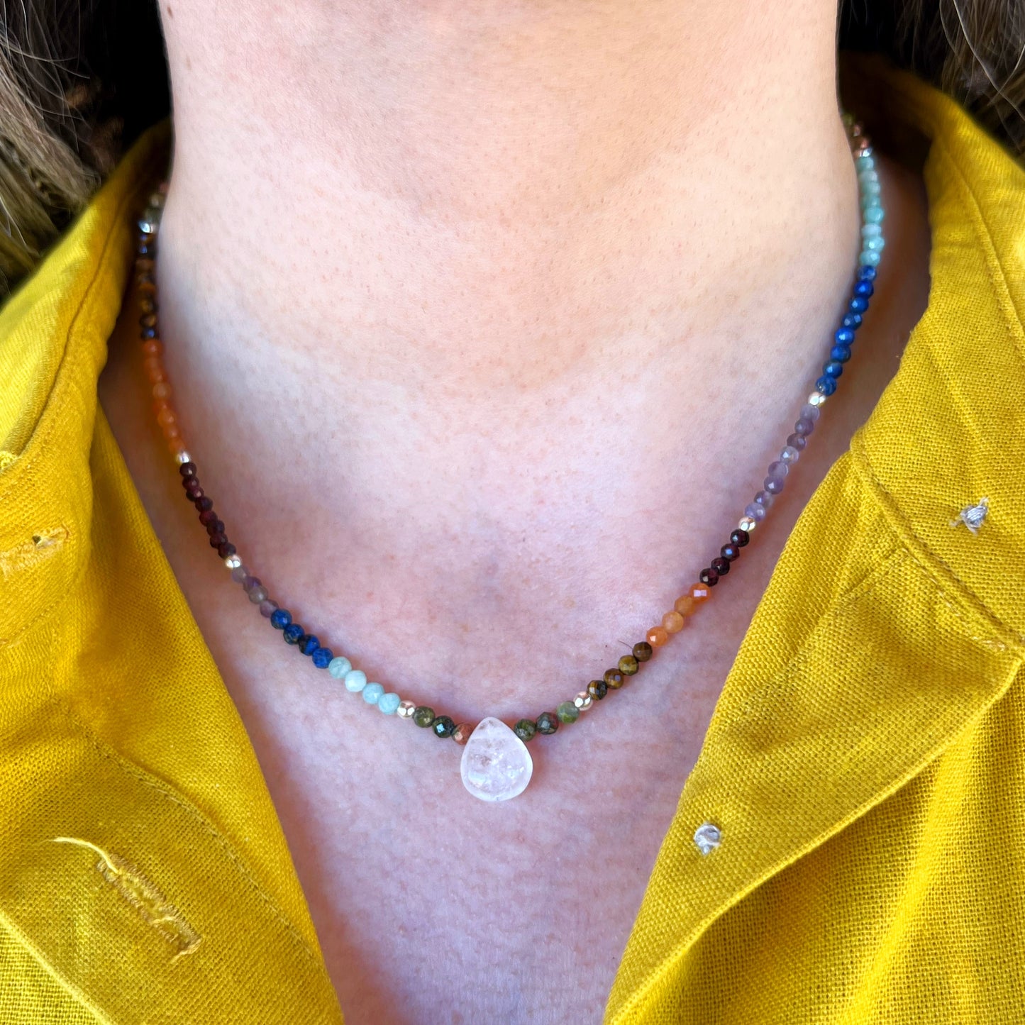 COLLAR 7 CHAKRAS "ESCUDO PROTECTOR" | PIEDRAS NATURALES | PLATA 925