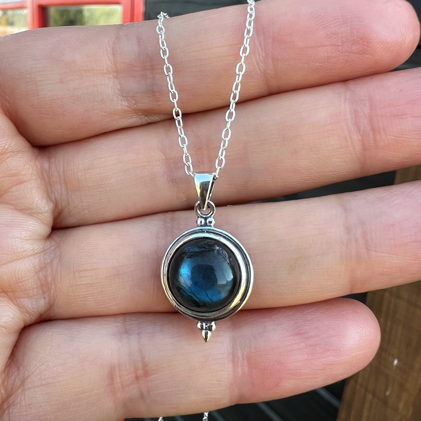 Colgante Redondo "Protección espiritual" | Labradorita | Plata 925