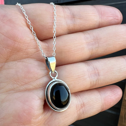 Colgante "Protección y confianza" | ónix negro | Plata 925