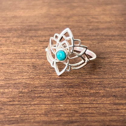 Anillo Turquesa PADMA | "Protección, Comunicación y Buena suerte" | Plata 925