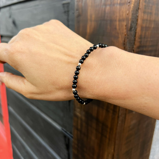 Pulsera Obsidiana negra y plata 925 | "Protección y transformación"